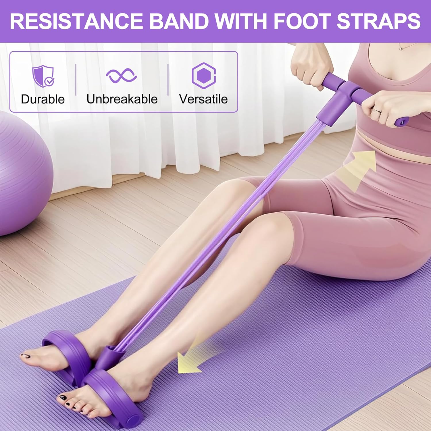 Sports Equipment Warehouse - 4-Tube Pedal Resistance Band Multifunction Tension