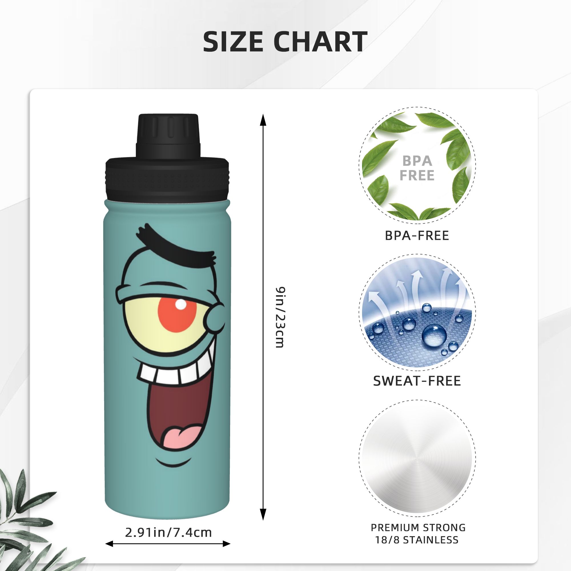 Spongebobs Cartoon 18OZ Sports - Sports Water Bottle Insulated ulasan dan harga